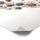 紅葉の形をしたハートプリント ポスター (角)