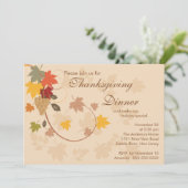 紅葉の感謝祭のディナー・パーティ 招待状 (スタンド正面)