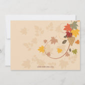 紅葉の感謝祭のディナー・パーティ 招待状 (裏面)