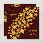 紅葉の感謝祭の夕食の招待状 招待状 (正面/裏面)