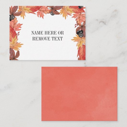紅葉の感謝祭の座席表 エンクロージャーカード (正面/裏面)