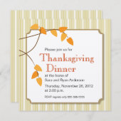 紅葉の感謝祭ディナー招待状 招待状 (正面/裏面)