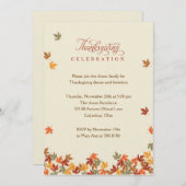 紅葉の感謝祭ディナー招待状 招待状 (正面/裏面)