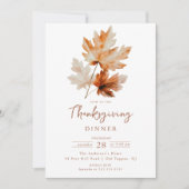 紅葉の感謝祭ディナー 招待状 (正面)