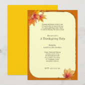 紅葉の感謝祭パーティー招待状 招待状 (正面/裏面)