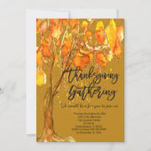 紅葉の感謝祭パーティー招待状 招待状 (正面)