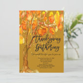 紅葉の感謝祭パーティー招待状 招待状 (スタンド正面)