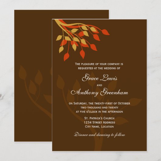 紅葉の招待状 招待状 (正面/裏面)