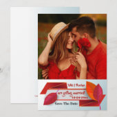 紅葉の旗の写真を保存 日程を発表 招待状 (正面/裏面)