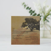 紅葉の木の下でランタンの結婚式 招待状 (スタンド正面)