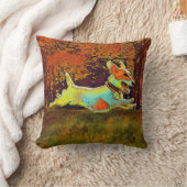 紅葉の枕のジャッキラッセル クッション (ブランケット)
