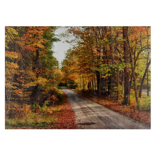 紅葉の林道 カッティングボード (正面)