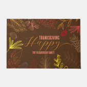 紅葉の枝と果実の感謝祭 ドアマット (正面)