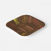 紅葉の枝と果実の感謝祭 ペーパープレート (傾斜あり)