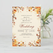 紅葉の枝のブライダル デザイン 招待状 (スタンド正面)