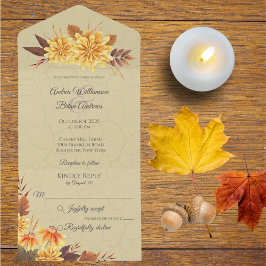 紅葉の梅 オールインワン招待状