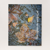 紅葉の森のストリームポスター ジグソーパズル (縦)