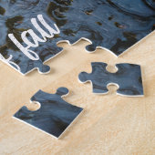 紅葉の森のストリームポスター ジグソーパズル (側面)