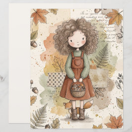 紅葉の森の乙女アートペーパー 秋の絵本