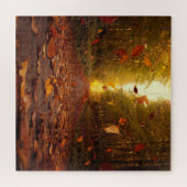 紅葉の森の小道 落ち葉 ジグソーパズル (横)