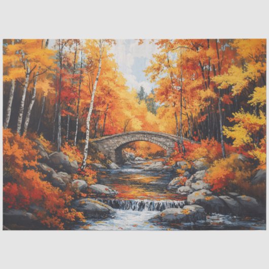 紅葉の森の橋 薄葉紙 (正面)