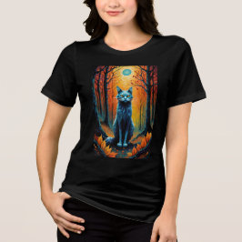 紅葉の森の猫 トライブレンドTシャツ