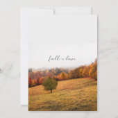 紅葉の森の秋の結婚式 招待状 (裏面)