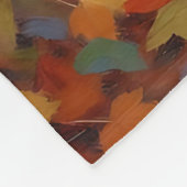 紅葉の森の道の絵画的な風景アート フリースブランケット (角)