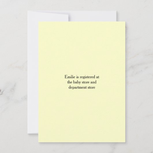 紅葉の森林キツネのベビーシャワー 招待状 (裏面)