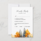 紅葉の森 秋の森 松の木 RSVP カード (正面)