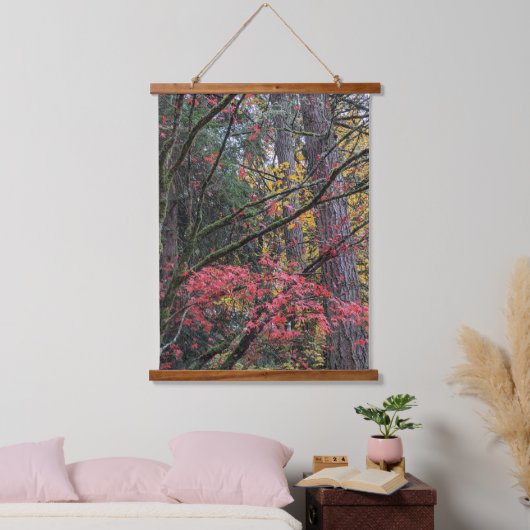 紅葉の植物画 吊り下げ型タペストリー (寝室)