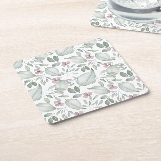 紅葉の模様 スクエアペーパーコースター (アングル)