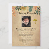 紅葉の正教キリスト教葬儀 招待状 (裏面)