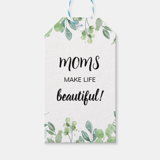 紅葉の母の日のワードアート ギフトタグ (正面)