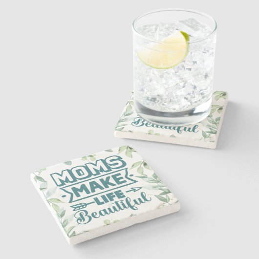 紅葉の母の日のワードアート ストーンコースター (横)