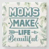 紅葉の母の日のワードアート ストーンコースター (正面)