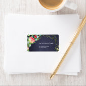 紅葉の水色の赤いネイビーガーデンバラ ラベル (インサイチュ)