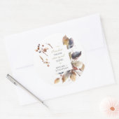 紅葉の水色クリスチャン結婚バイブル ラウンドシール (封筒)