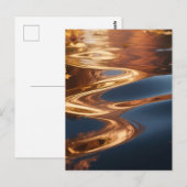 紅葉の水面に映る水彩画 ポストカード (正面/裏面)