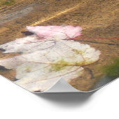 紅葉の池の水の自然写真 ポスター (角)