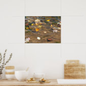 紅葉の池の水の自然写真 ポスター (キッチン)