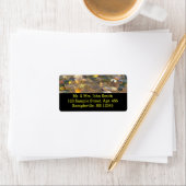 紅葉の池の水の自然写真 ラベル (インサイチュ)