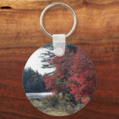 紅葉の池の自然写真  キーホルダー (正面)