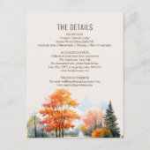 紅葉の湖での結婚式の詳細　ウォーターカラー封筒 エンクロージャーカード (正面)