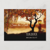 紅葉の湖畔 Save the Date ポストカード (正面)