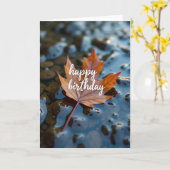 紅葉の特別な誕生日カード カード (黄色い花)