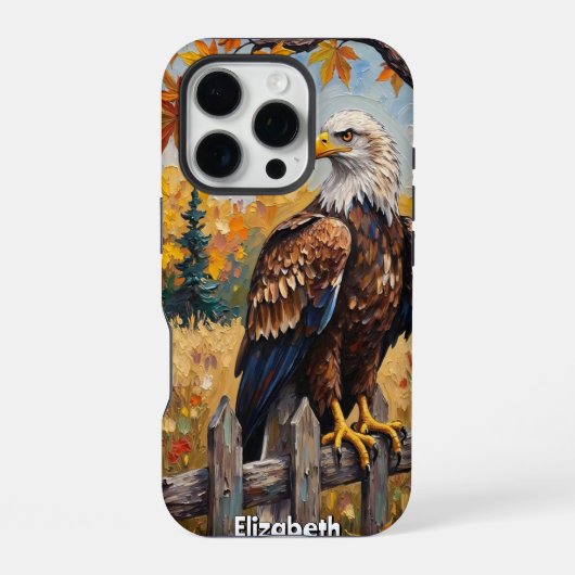 紅葉の番人、金色の視線 iPhoneケース (裏面)