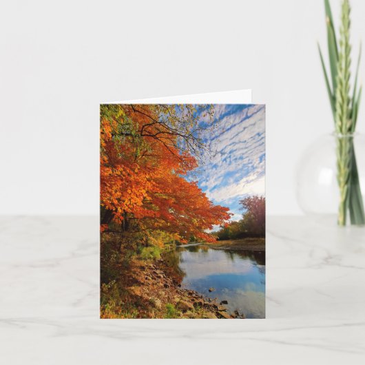 紅葉の白いメモカード サンキューカード (正面)