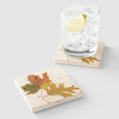 紅葉の石造りのコースター ストーンコースター (横)