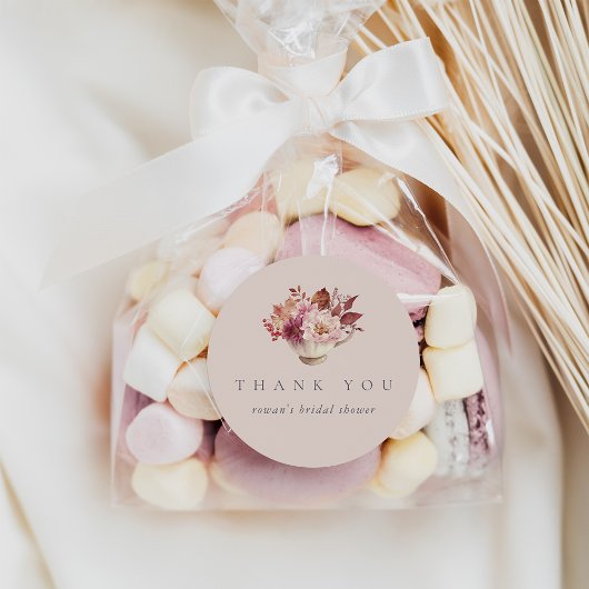 紅葉の秋のブライダルシャワーティーファヴォリ ラウンドシール